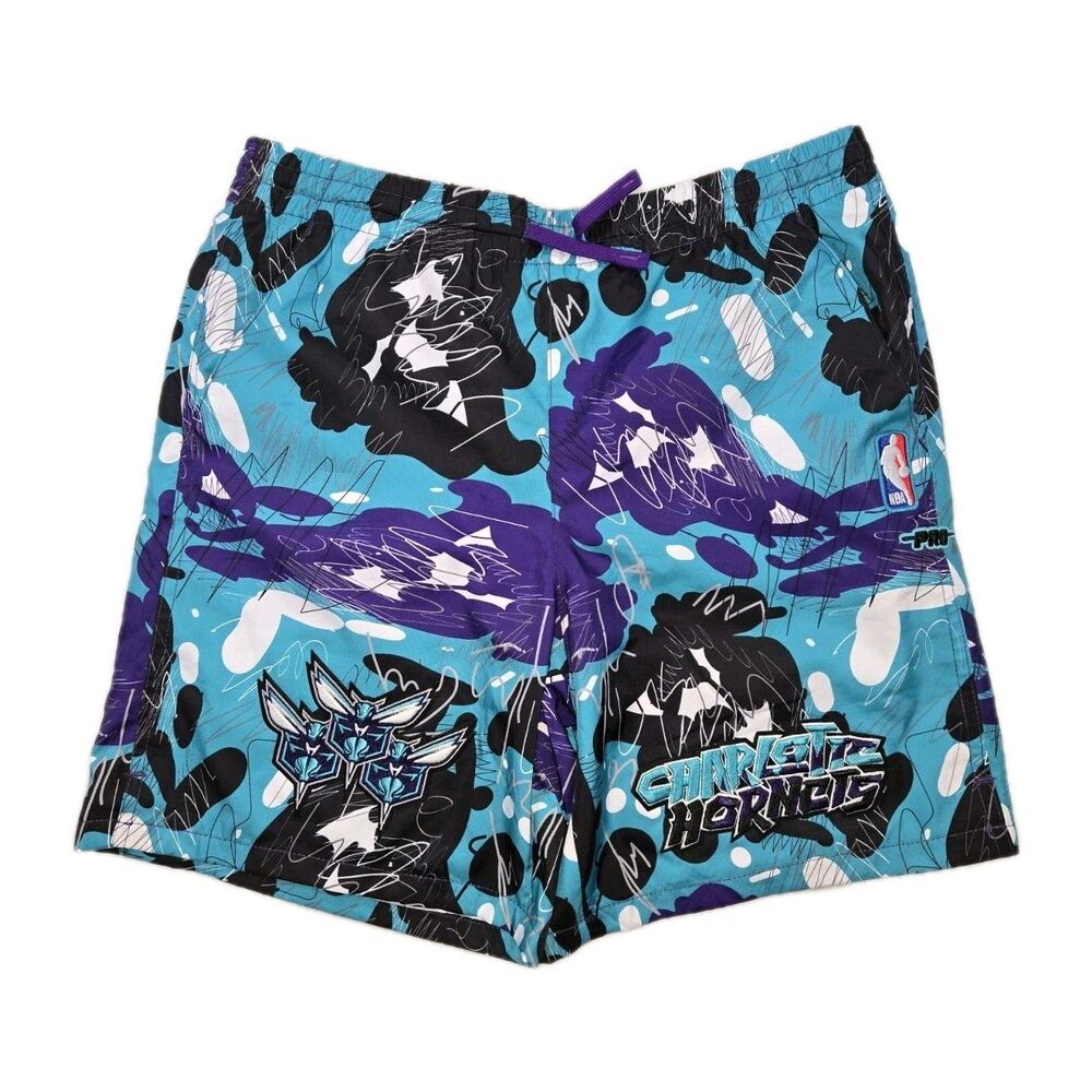 Boys NBA Charlotte Hornets Woven Shorts Large XL 18/20 30x6.5